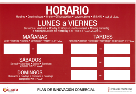 Cartel Horario Idiomas