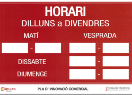 Cartel Horario Valenciano